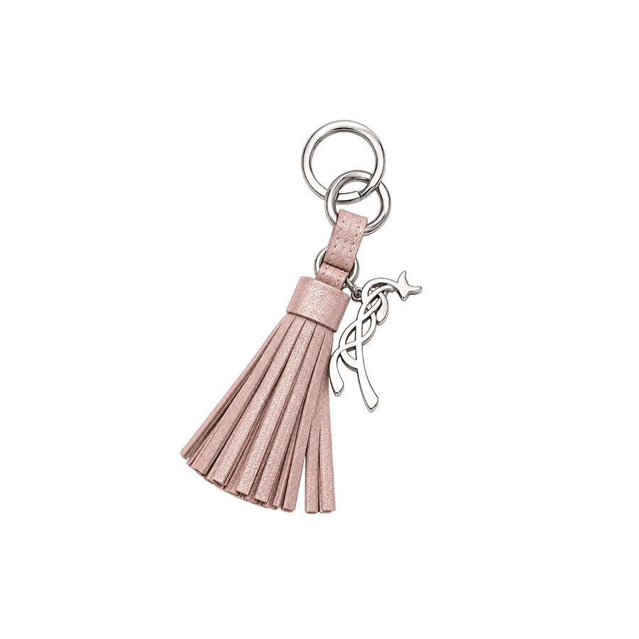 Porte clefs Pompom - Beige glitter
