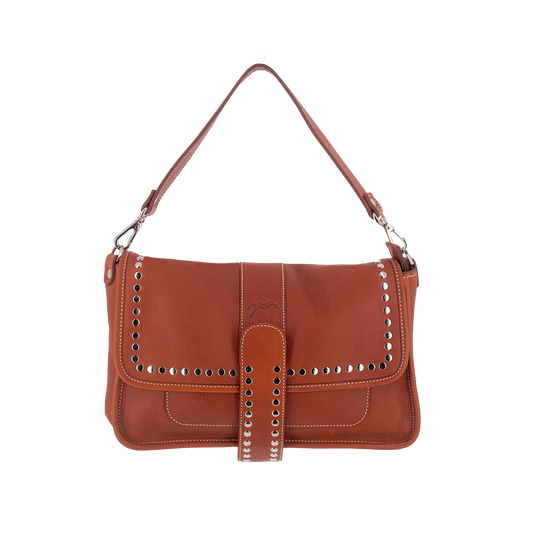 Sac Cavalia en cuir Pénélope, vue de face, détails de la matière et finition premium.